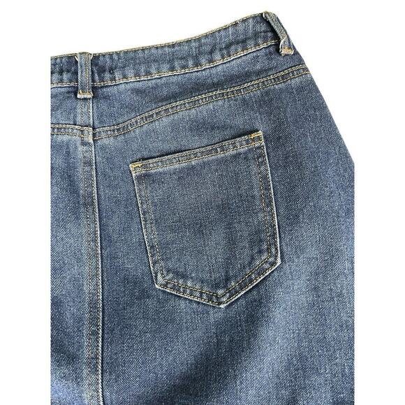 Forever 21 Womens Denim Mini Skirt Size 12 Casual Classic Boho Western - Picture 3 of 7